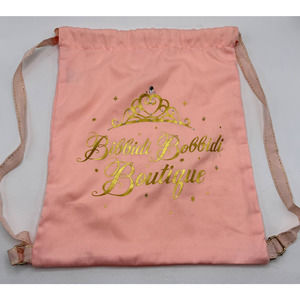 Disney Parks Bibbidi Bobbidi Boutique Drawstring Backpack Pink Bag 13"x15"